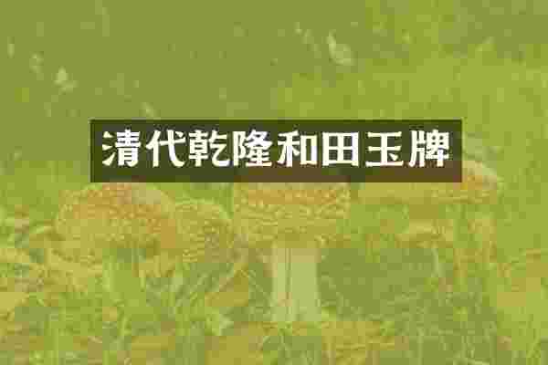 清代乾隆和田玉牌