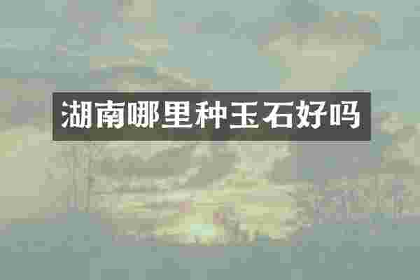 湖南哪里种玉石好吗
