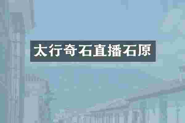 太行奇石直播石原