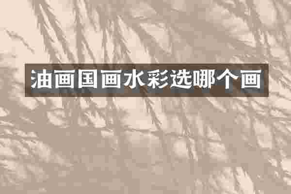 油画国画水彩选哪个画