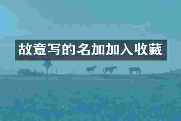 故意写的名加加入收藏