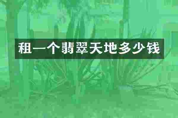 租一个翡翠天地多少钱