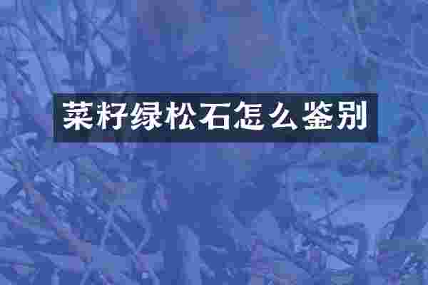 菜籽绿松石怎么鉴别
