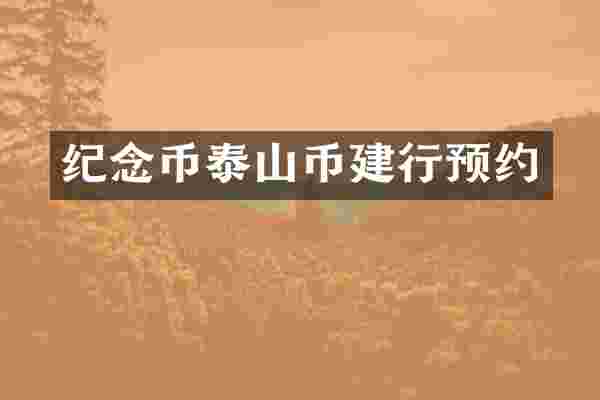 纪念币泰山币建行预约