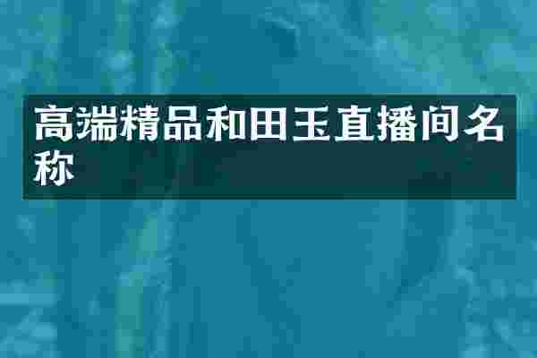 高端精品和田玉直播间名称
