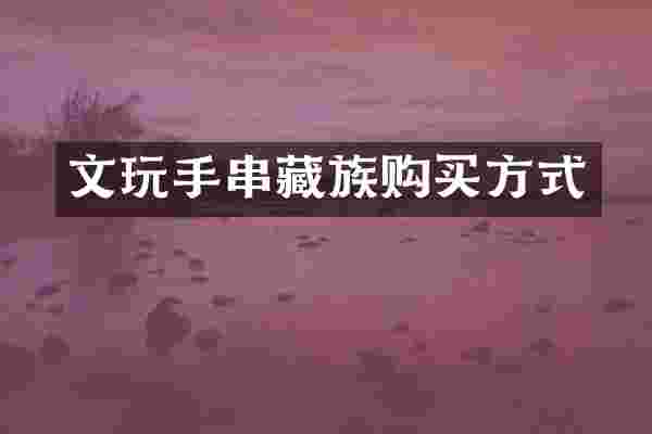 文玩手串藏族购买方式