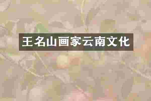 王名山画家云南文化
