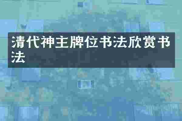 清代神主牌位书法欣赏书法