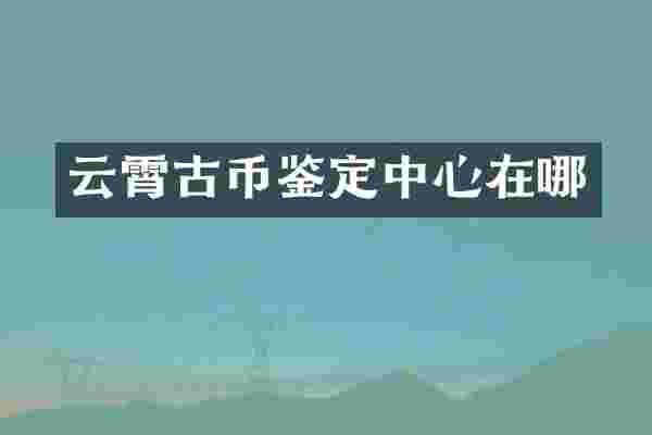 云霄古币鉴定中心在哪