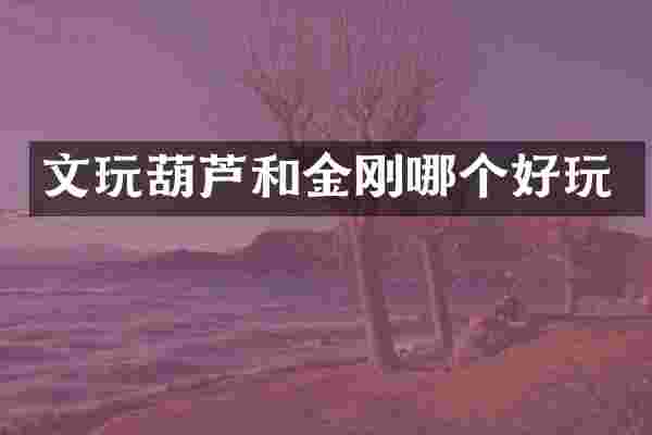 文玩葫芦和金刚哪个好玩