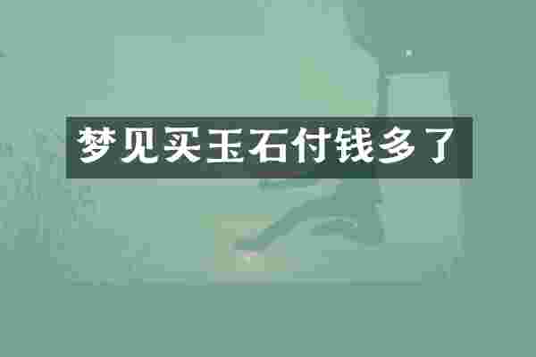 梦见买玉石付钱多了