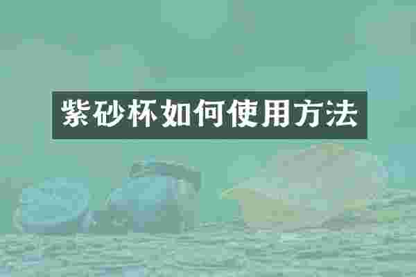 紫砂杯如何使用方法