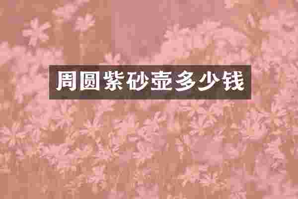 周圆紫砂壶多少钱