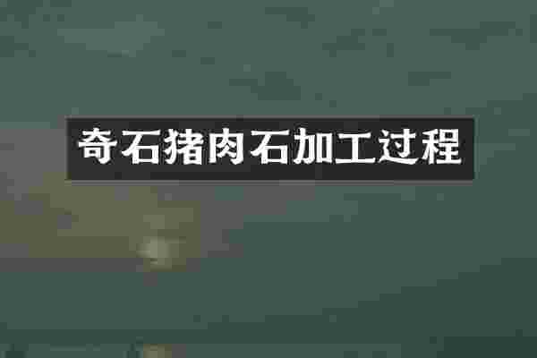 奇石猪肉石加工过程