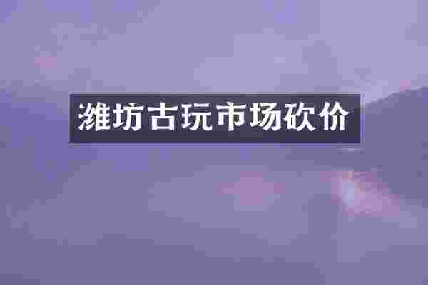 潍坊古玩市场砍价
