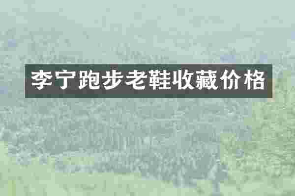 李宁跑步老鞋收藏价格