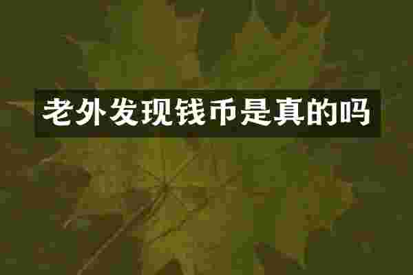 老外发现钱币是真的吗