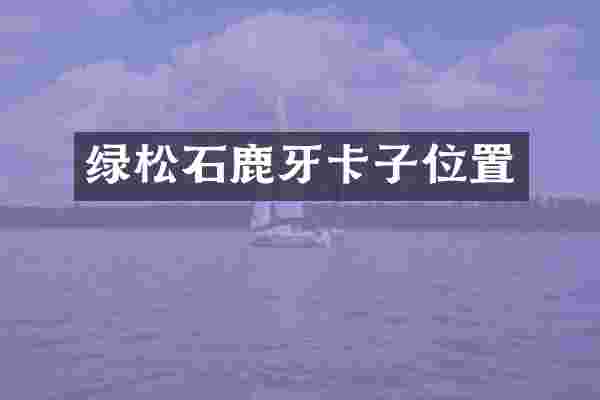 绿松石鹿牙卡子位置