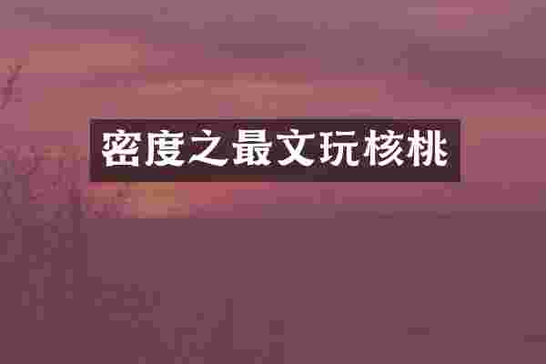 密度之最文玩核桃