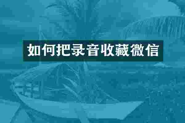 如何把录音收藏微信