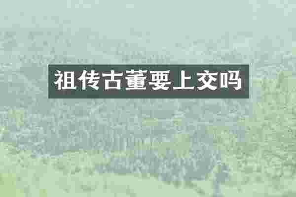 祖传古董要上交吗