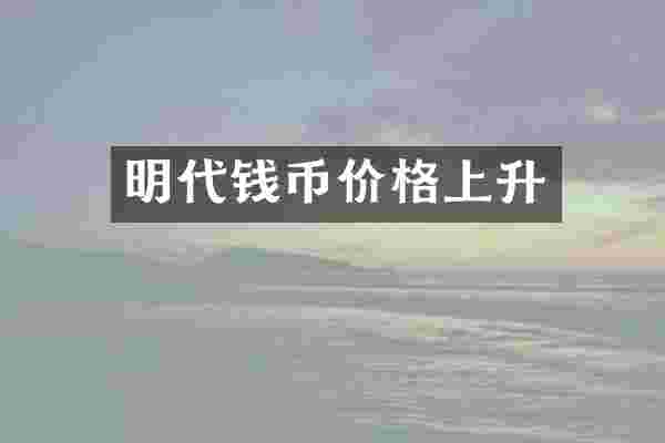 明代钱币价格上升