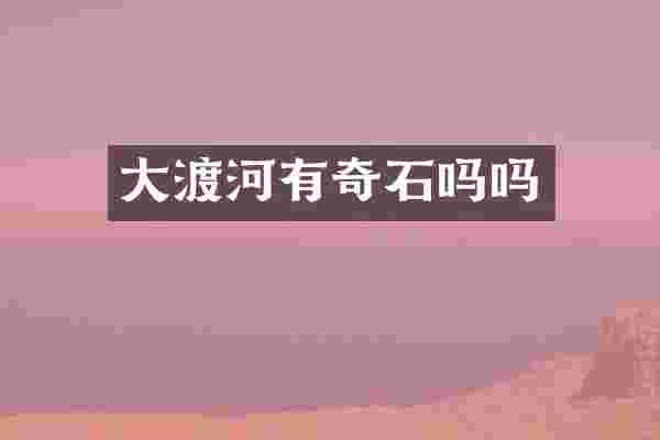 大渡河有奇石吗吗