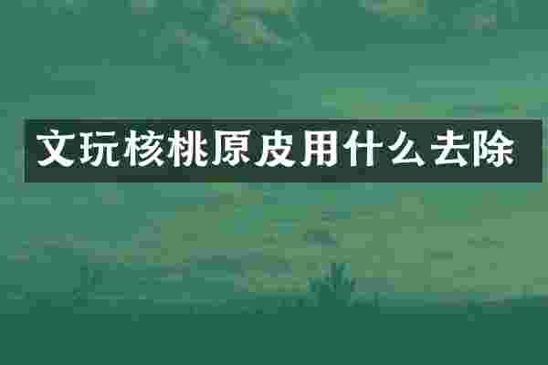 文玩核桃原皮用什么去除