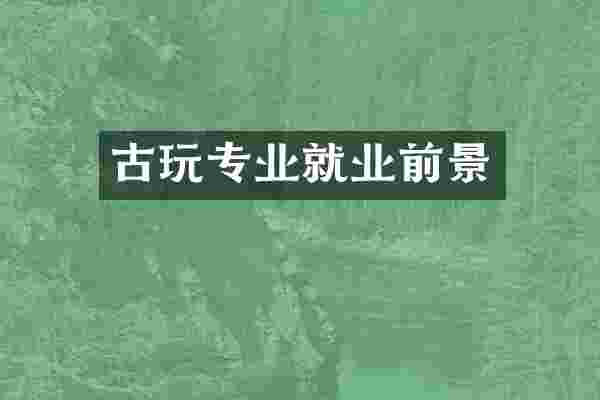 古玩专业就业前景