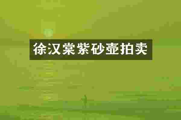 徐汉棠紫砂壶拍卖