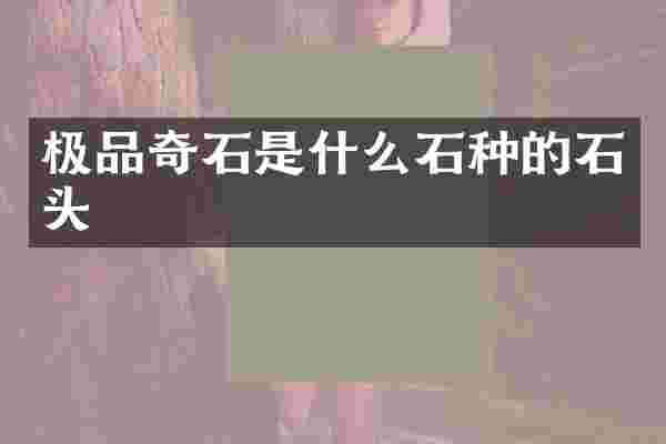 奇石是什么石种的石头