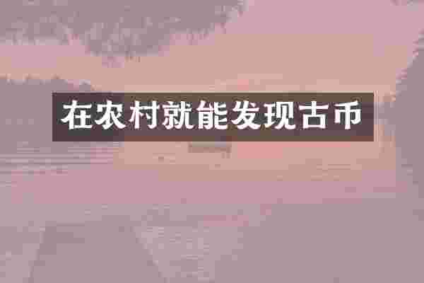 在农村就能发现古币