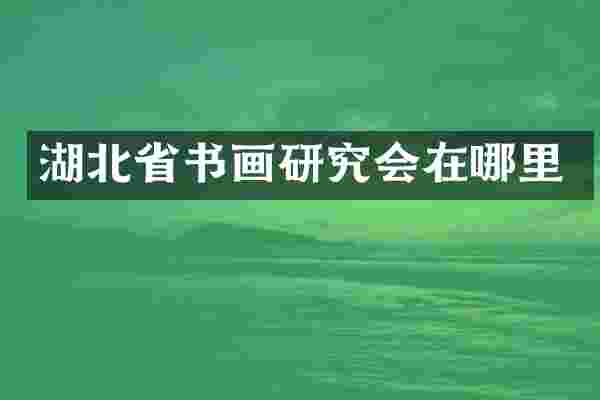 湖北省书画研究会在哪里