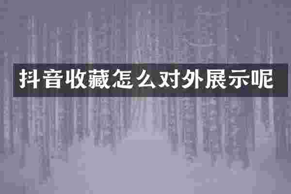 抖音收藏怎么对外展示呢