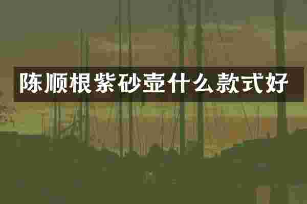 陈顺根紫砂壶什么款式好