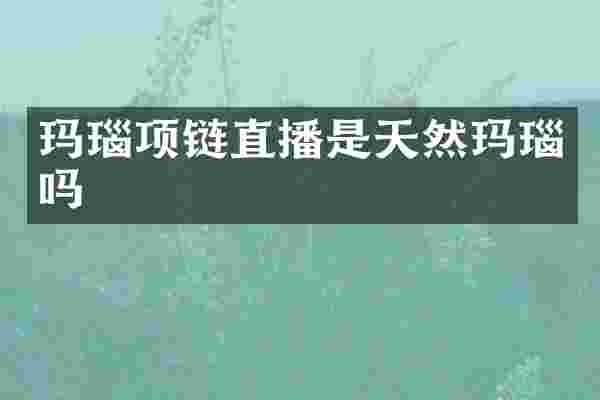 玛瑙项链直播是天然玛瑙吗