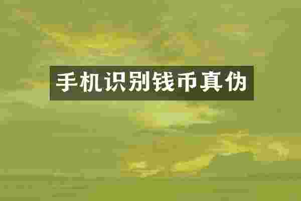 手机识别钱币真伪