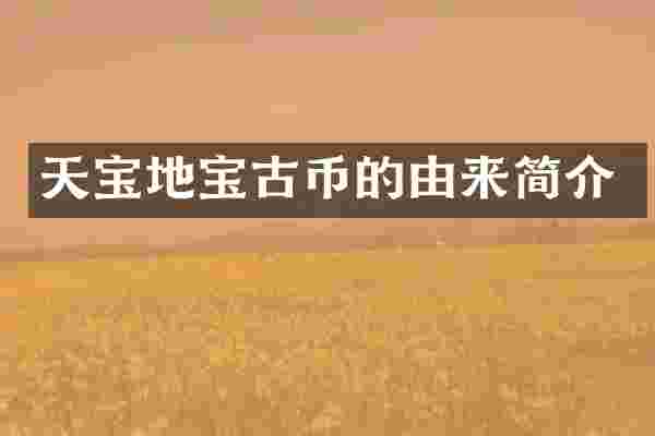 天宝地宝古币的由来简介