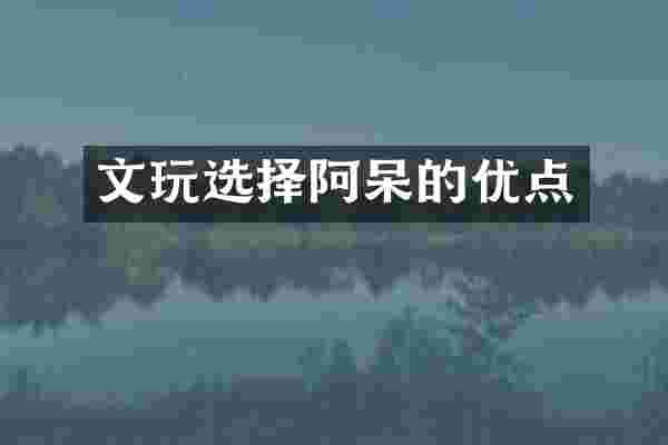 文玩选择阿呆的优点