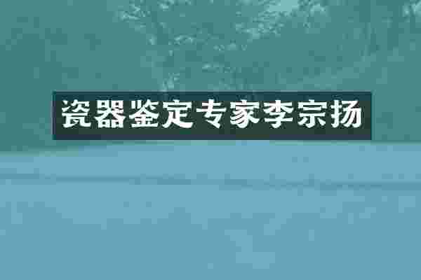 瓷器鉴定专家李宗扬