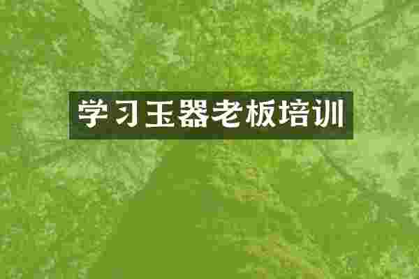 学习玉器老板培训