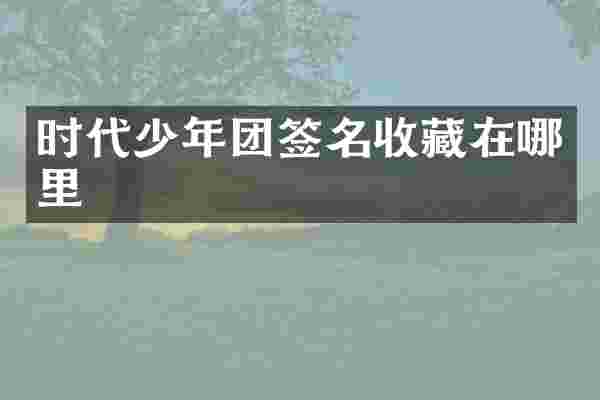 时代少年团签名收藏在哪里