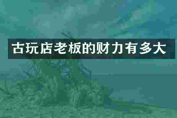 古玩店老板的财力有多大