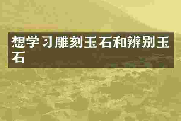 想学习雕刻玉石和辨别玉石