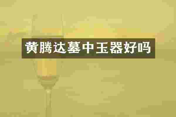 黄腾达墓中玉器好吗