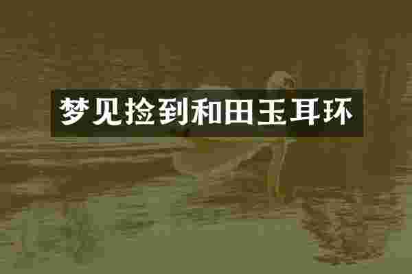 梦见捡到和田玉耳环