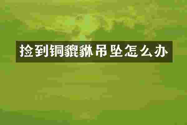 捡到铜貔貅吊坠怎么办