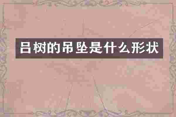 吕树的吊坠是什么形状