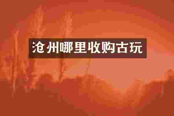 沧州哪里收购古玩