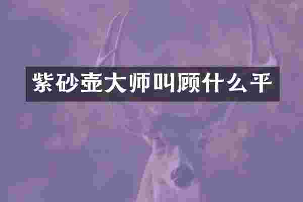 紫砂壶大师叫顾什么平